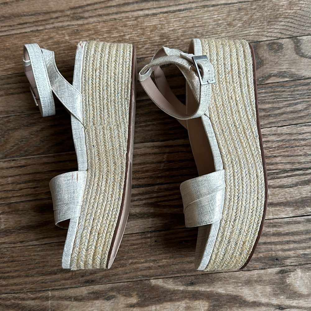 27 Edit Jamari Platform Sandals white Silver 7M - Picture 5 of 6